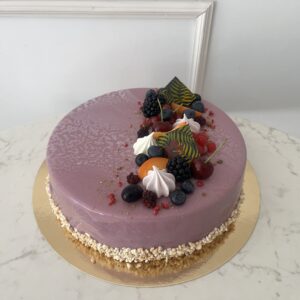 Myrtille mousse torta (feketeribizli-vanília)
