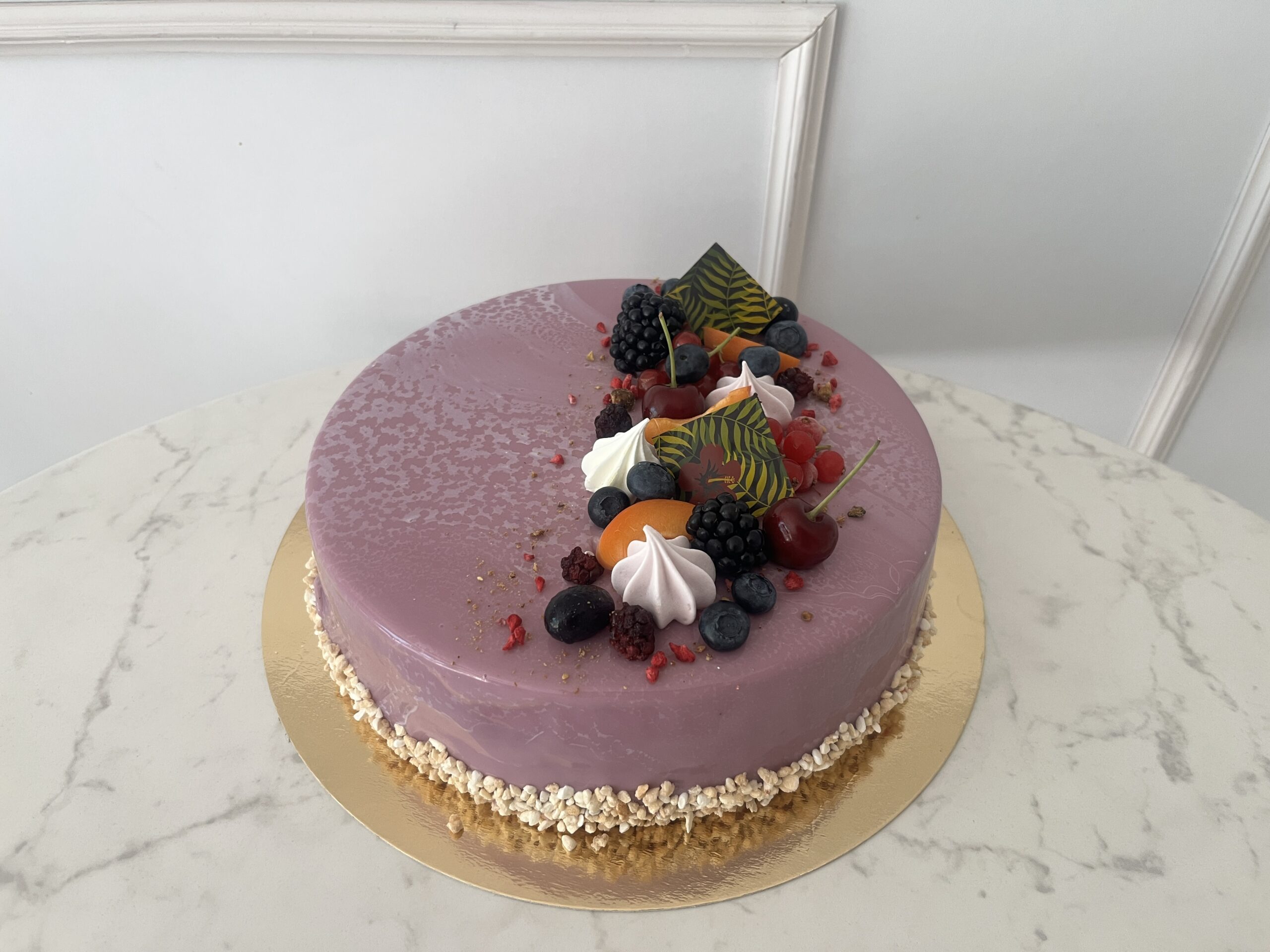 Myrtille mousse torta (feketeribizli-vanília)